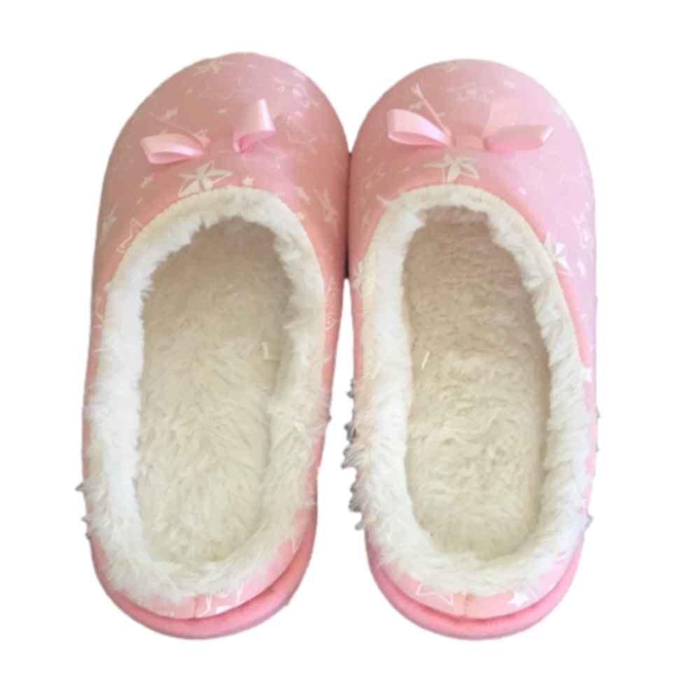 NEW Girls Pink Plush Slippers size 2/3
